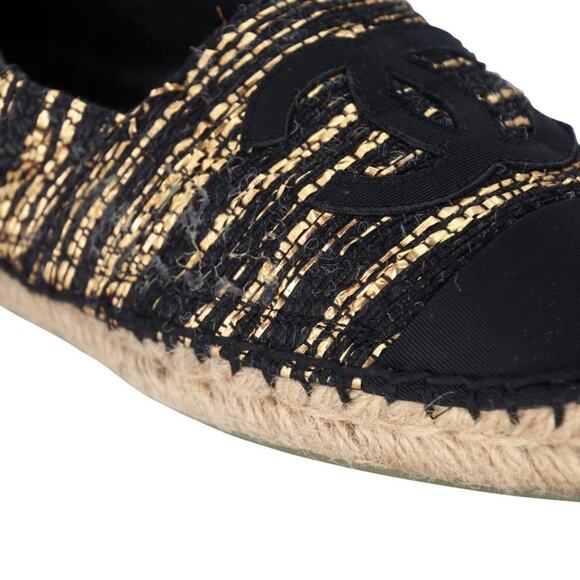Chanel Espadrille 38 Tweed Canvas Flats CC-S0207P-C001 - Picture 9 of 12